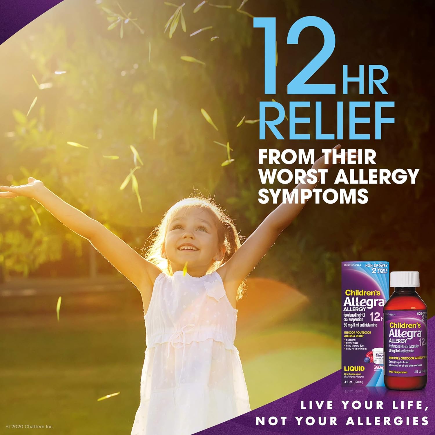 Allegra Children's 12 Hour Allergy Relief Berry, 4 Ounce Bottle, Long-Lasting Fast-Acting Allergy Relief for Children Ages 2 and Up, Liquid Antihistamine: Health & Personal Care