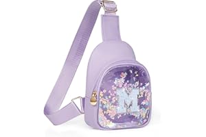 COSHAYSOO Christmas Gifts for 2 3 4 5 6 7 Year Old Girls Birthday Gift Ideas Personalized Purple Toddler Kids Purse Sling Bag Crossbody for Preschool Little Girl Age 3-5 4-6 5-7 Cute Stuff Initial M