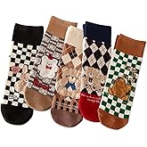 IIG 3-6 Pairs Womens Cute Animal Patterned Funny Novelty Cotton Crew Socks