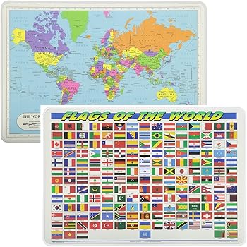 Amazon.com: Painless Learning Flags of The World Placemat: Home &amp; Kitchen