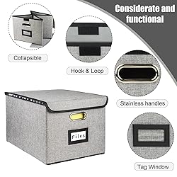 Desihum Collapsible File Organizer Box, filing