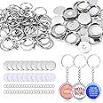 NantFun 32MM Keychain Supplies for Button Maker, 50 Sets Refills Press Key Chain Parts, Create DIY Custom Buttons