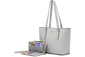 YZAOLL Purses for Women Faux Leather Medium Large Tote Satchel Shoulder Purse Handbag Wallet set