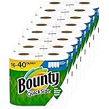 Bounty Quick-Size Paper Towels, White, 16 Family Rolls = 40 Regular Rolls