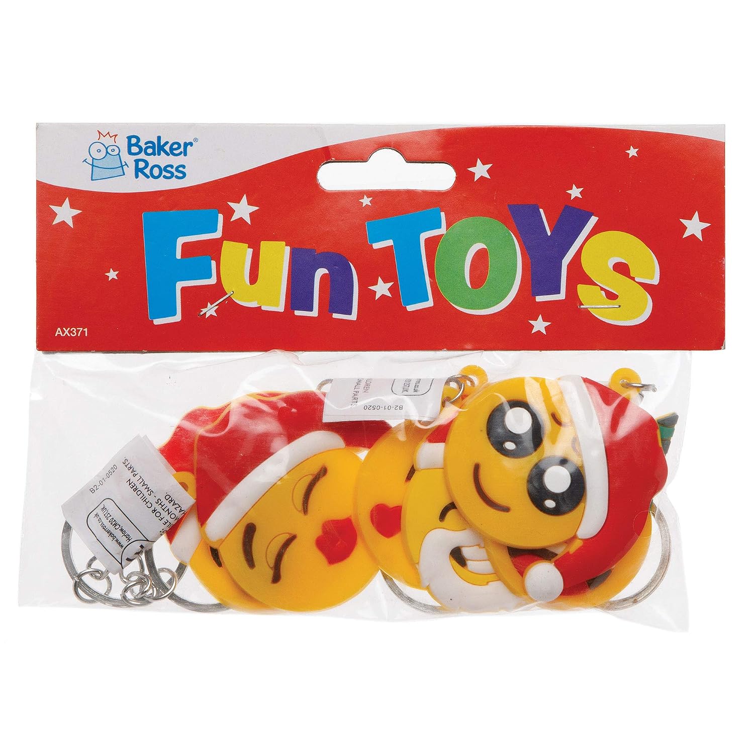 Baker Ross AX371 Christmas Funny Face Keyrings - Pack of 6, Ideal for Kids Party Bags and Small Toys for Children - Image 5
