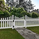 WamBam All American Scalloped Picket Gate, White Vinyl DIY No Dig Kit | 3ftH x 3.5ftW, 1 Gate, Hardware Included, ZP19043