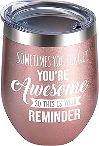 Alexanta Inspirational Gifts for Women - Congratulations Gifts for Women, Employee Appreciation Gifts, Encouragement Gifts for Women, Boss Gifts – Sometimes You Forget You're Awesome Wine Tumbler