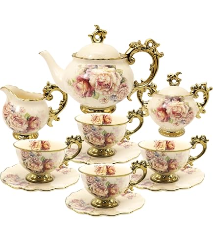Amazon.com | Thcbme 999纯银茶具套装鎏银功夫茶杯used porcelain for