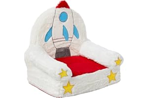 Amazon Basics Children's Plush Toddler Chair, Rocket, Multicolor