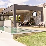 Crosstime 40cm Large Outdoor Clock with Thermometer Bronze Waterproof view 6