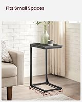 VASAGLE C-Shaped Side Table 30x40x62 cm Oak Black LET350B42 view 4