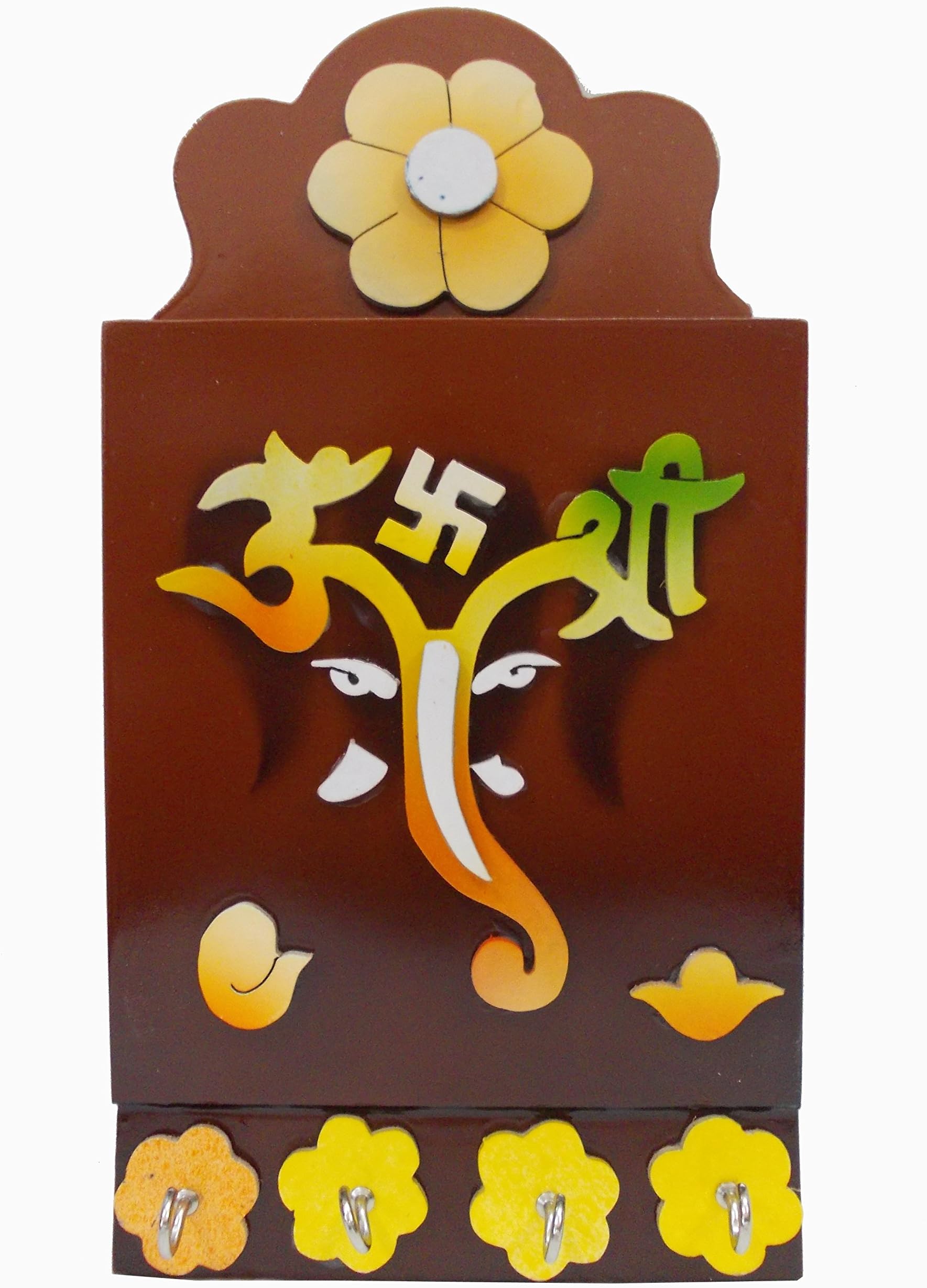 Shiva arts Beautiful Handicrafted Wooden Key Holder Standard Multicolor