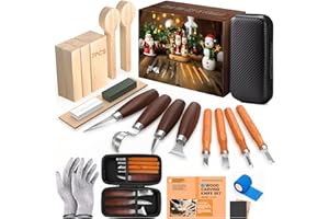 Stowly Wood Carving Kit for 2 Wooden Spoons, All-in-One Whittling Set with Knives, Basswood Blocks & Sandpaper, Includes Step-by-Step Video Tutorial for Beginners (26)