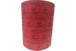 The Ticket Gurus-Raffle Tickets - (4 Rolls of 2000 Double Tickets) 8,000 Total 50/50 Raffle Tickets-(4) RED Rolls