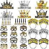 LECONCES New Year's Eve Party Supplies 2026, Happy New Year Party Favors Set- New Years Paper Hats, 2026 New Year Headband, Eyeglasses, Blowouts for New Years Eve Party