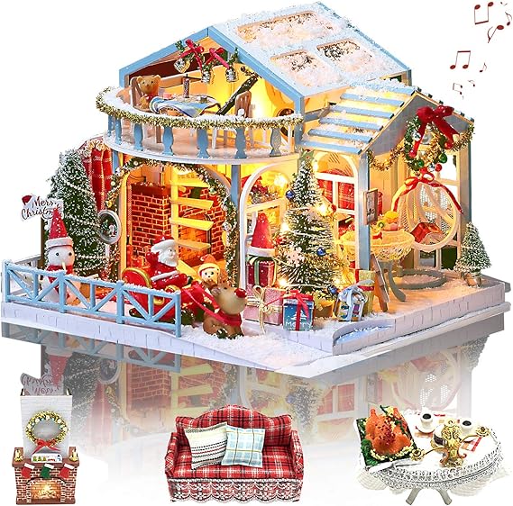 GuDoQi Christmas Night DIY Dollhouse Kit with