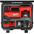 Air Compressor Waterproof Hard Case Compatible with Milwaukee M18 Inflator 2848-20, Air Pump Carrying Bag for Milwaukee Tools, Storage Holder for Battery Pack 18V 3.0 to 12.0 Ah - Black (Only Case)