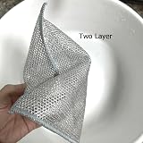 YinQin 6 PCS Double Layer Stainless Steel Scrubber 20x20 cm Non Scratch view 2