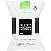 DUDE Wipes - Face and Body Wipes - 1 Pack, 30 Wipes - Wipes Infused with Energizing Pro Vitamin B5 - 2-in-1 Face & Body Wipes