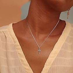 Fettero Cross Necklace Sliver Faith Pendant 14K