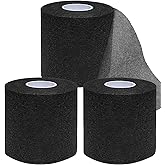 ADMITRY Pre Wrap Tape Athletic,3 Rolls X 22 Yards Black Prewrap | Headbands for Hair,Foam Underwrap Sports Wrap