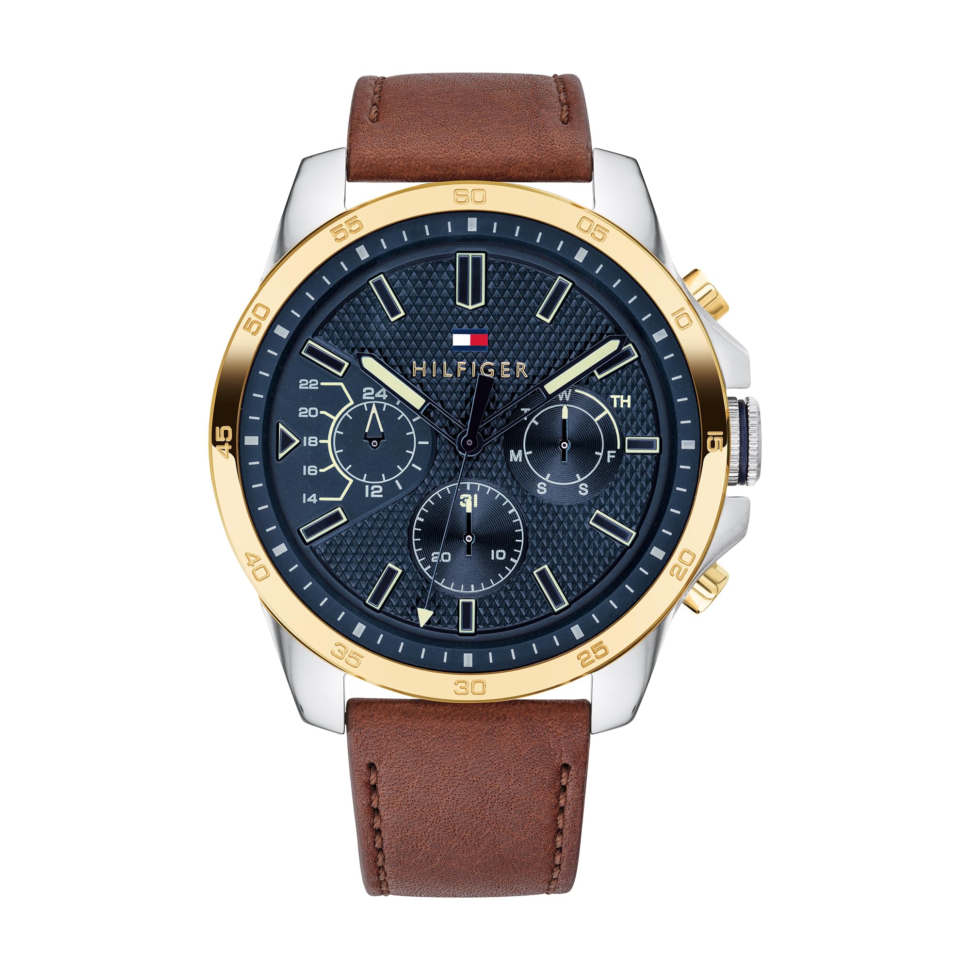 Tommy Hilfiger Analogue Multifunction Quartz Watch for men with Light Brown Leather strap - 1791561