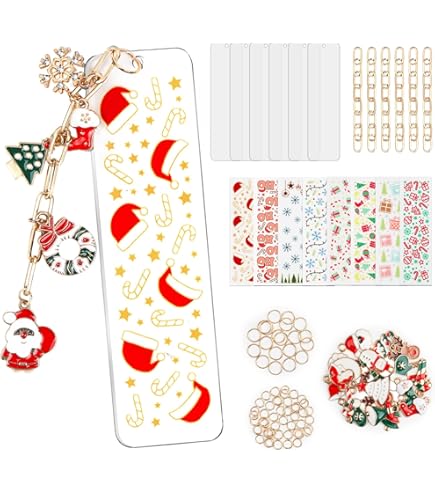 Haooryx 75Pcs Christmas DIY Bookmarks For Kids Reindeer Father Christmas Coloring Bookmark Set Party Game Prize Supplies Christmas Gift Bag Fillers Classroom Rewards Art Craft Wall Hanging Decoration