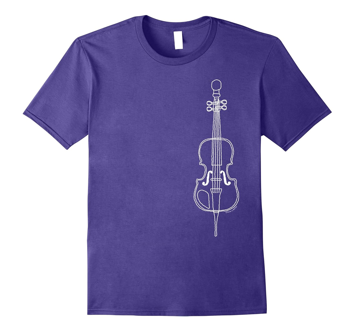 Rough White Cello Drawing Musical Instrument T-Shirt-Rose