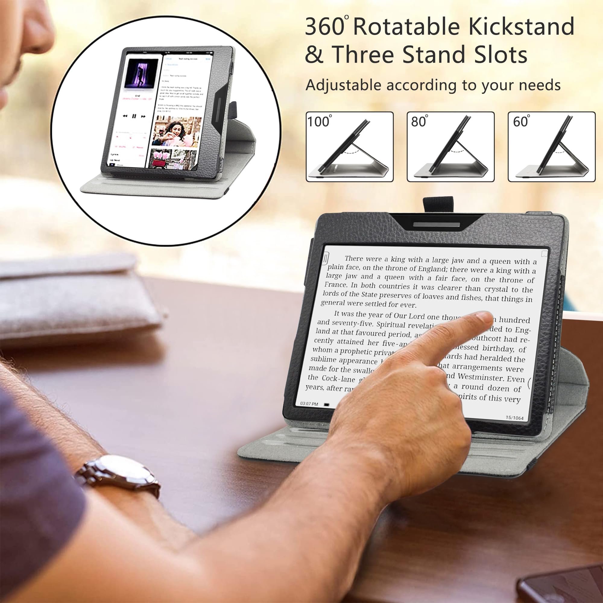 LiuShan 360° Rotation Stand PU Cover for 7