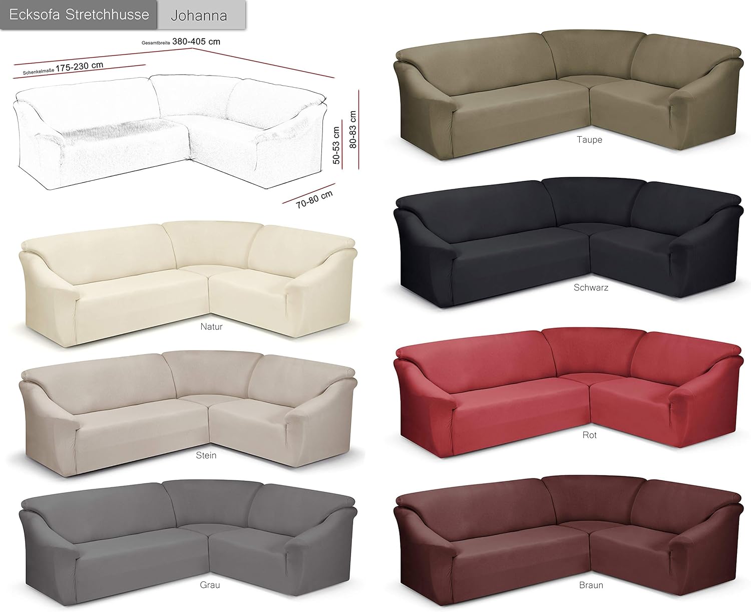 Mobel Wohnen Trendige Stretch Husse Fur Ein Grosses Ecksofa In Grau Neu Mobel