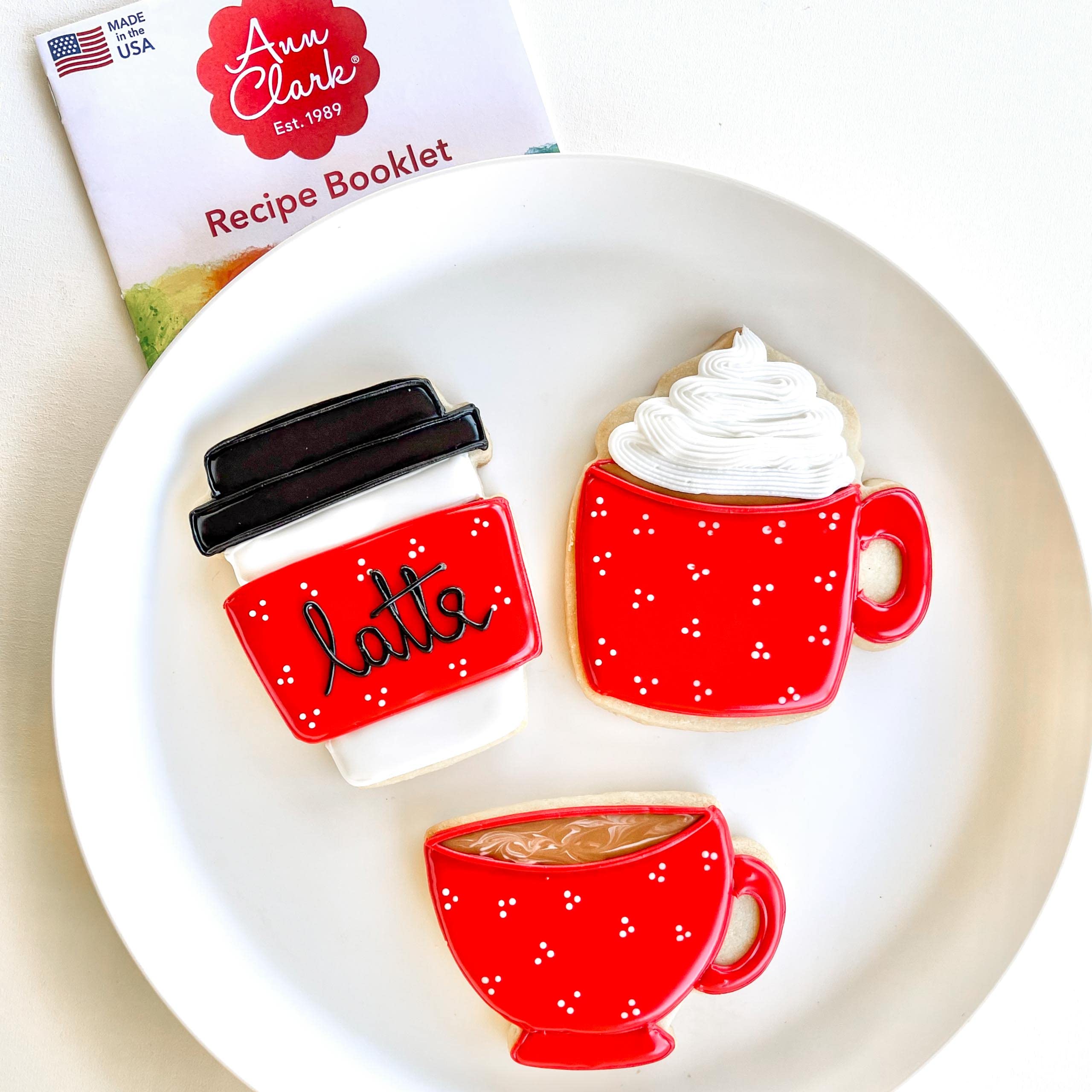 Coffee/Tea Cup Cookie Cutters 3-Pc Set Made in the USA by Ann Clark, Coffee Mug, Latte Cup, Teacup