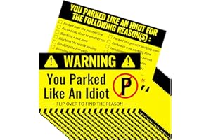 BHUCUTU 50 Pieces Bad Parking Cards You Parked Like an Idiot Cards 3.5 x 2 Inches Bad Parking Stickers Funny Parking Violation Cards with Multi Violation Reasons
