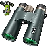 10x42 Binoculars for Adults, High Powered Bright Clear Optics with BAK4 Prisms, Waterproof for Bird Watching, Hunting, Wildlife Viewing(Green)