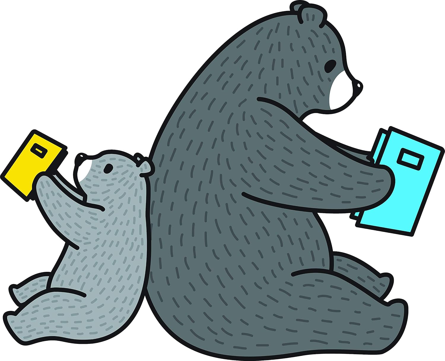 Amazon Com Mama Papa Baby Bear Relax Bedtime Story Book Cartoon Art Vinyl Sticker 2 Wide Gray Automotive
