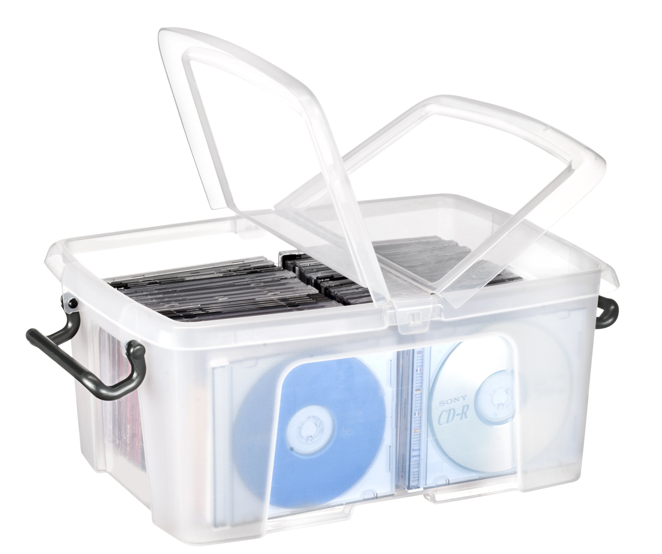 Strata Smart Box Clip-On Folding Lid Carry Handles 12 Litre Clear Ref HW671CLR