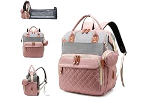 Lamroro Diaper Bag with Changing Station, 3 in 1 Baby Diaper Backpack