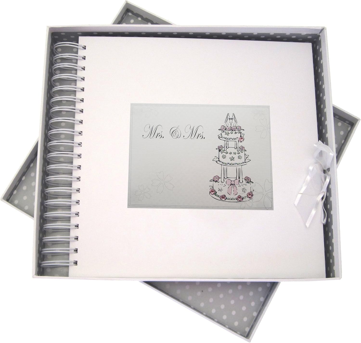 White Cotton Cards Mrs & Mrs Wedding Cake, Handmade Card & Memory Book. (MRS10)