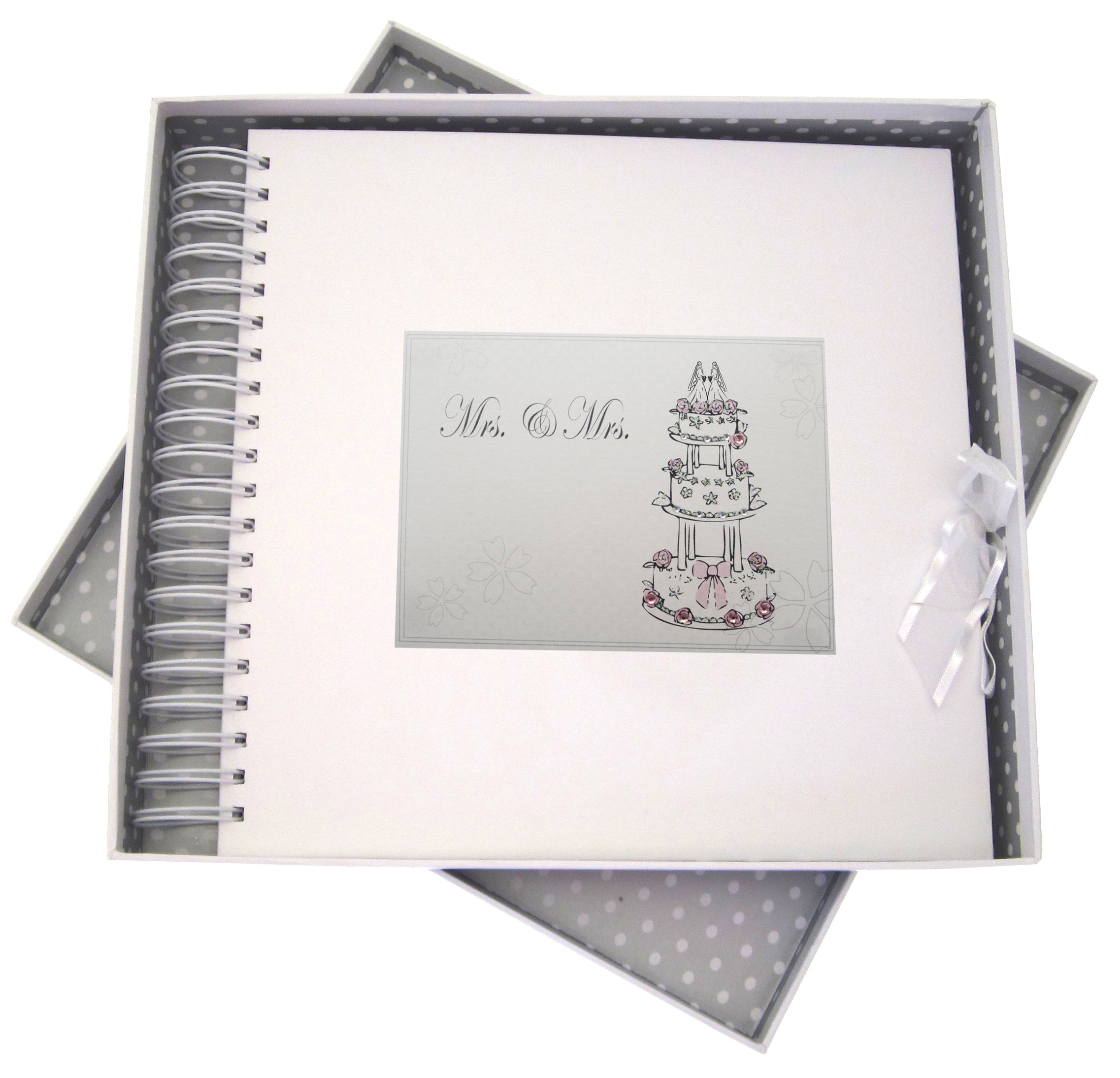 White Cotton Cards Mrs & Mrs Wedding Cake, Handmade Card & Memory Book. (MRS10)
