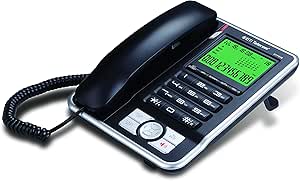 Amazon.com: DTI DTP035 - Teléfono con cable con botón grande con identificador de llamadas, altavoz, marcación manos libres y función de habla, 16 recuerdos de llamadas salientes, pantalla LCD y selección de