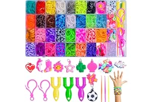 ECJWEI Rubberband Bracelets Kit, 2500+ Rubber Band Bracelet Kit for Kids, BPA-Free Loom Bracelet Kit for Friendship Bracelet Making, DIY Gifts for Girls and Boys