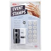 COLOP Printer R17 Event Hand Stamp Set with Skin-Safe UV Ink, 10 Designs | Self-Inking Event Stamp For Festivals, Concerts, Bars &amp; Party Venues, Skin Safe Ultraviolet Ink