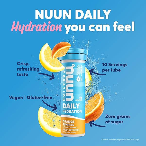 NUUN DAILY ELECTROLYTE TABLETS WITH MAGNESIUM, CALCIUM, POTASSIUM, CHLORIDE & SODIUM, GLUTEN FREE, SUGAR FREE, & VEGAN, MIXED CITRUS FLAVOR, 4 PACK (40 SERVINGS TOTAL)