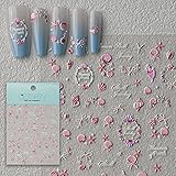 CESTSIREN Pink Shell Nail Stickers, Starfish Beach