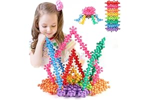 FALDAA 400 Pieces Building Blocks - Kids STEM Toys Educational Discs Toy Solid Plastic Building Toys for Preschoolers Kids Boys and Girls Aged 3+ ，Round Soft and Safe Material (400PCS)