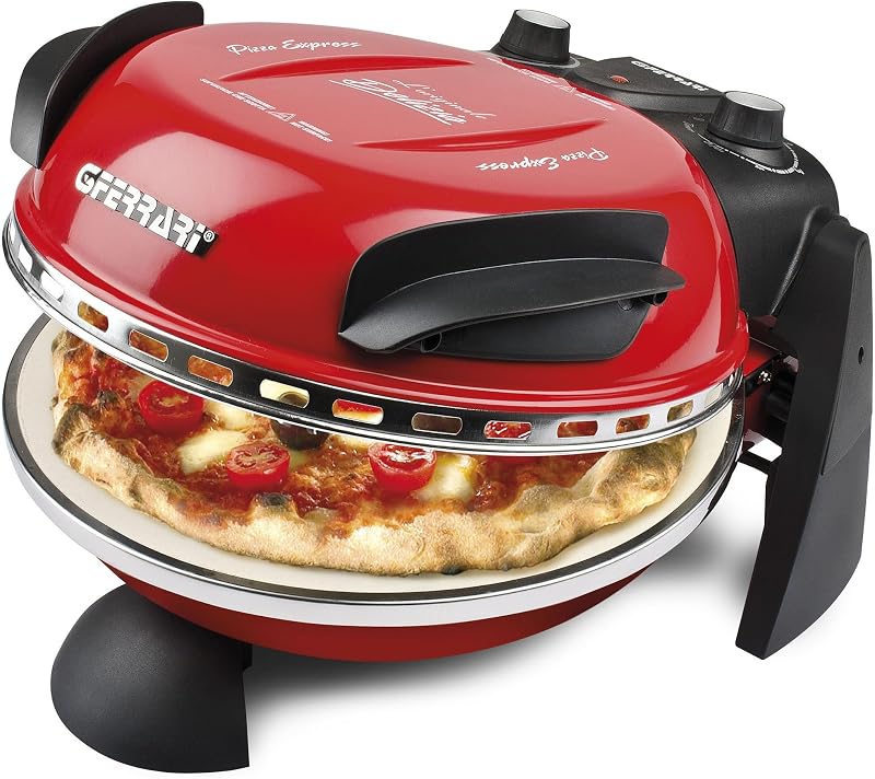 G3 Ferrari G10006 Delizia Pizza Oven 1200W Red Refractory Stone Thermostat