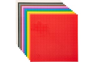 Strictly Briks 12 Pack Stackable Baseplates 10x10 - Building Brick Base Plates with 32 x 32 Studs, Mats, Bases, Boards, Sheets - Compatible with All Major Brands - Rainbow Colors
