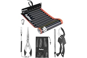 pullther fishing Fishing Tool Kit,9.2" Fish Gripper,53in Fish Ruler,Fishing Pliers,Fishing Gear,Fishing Gifts for Men