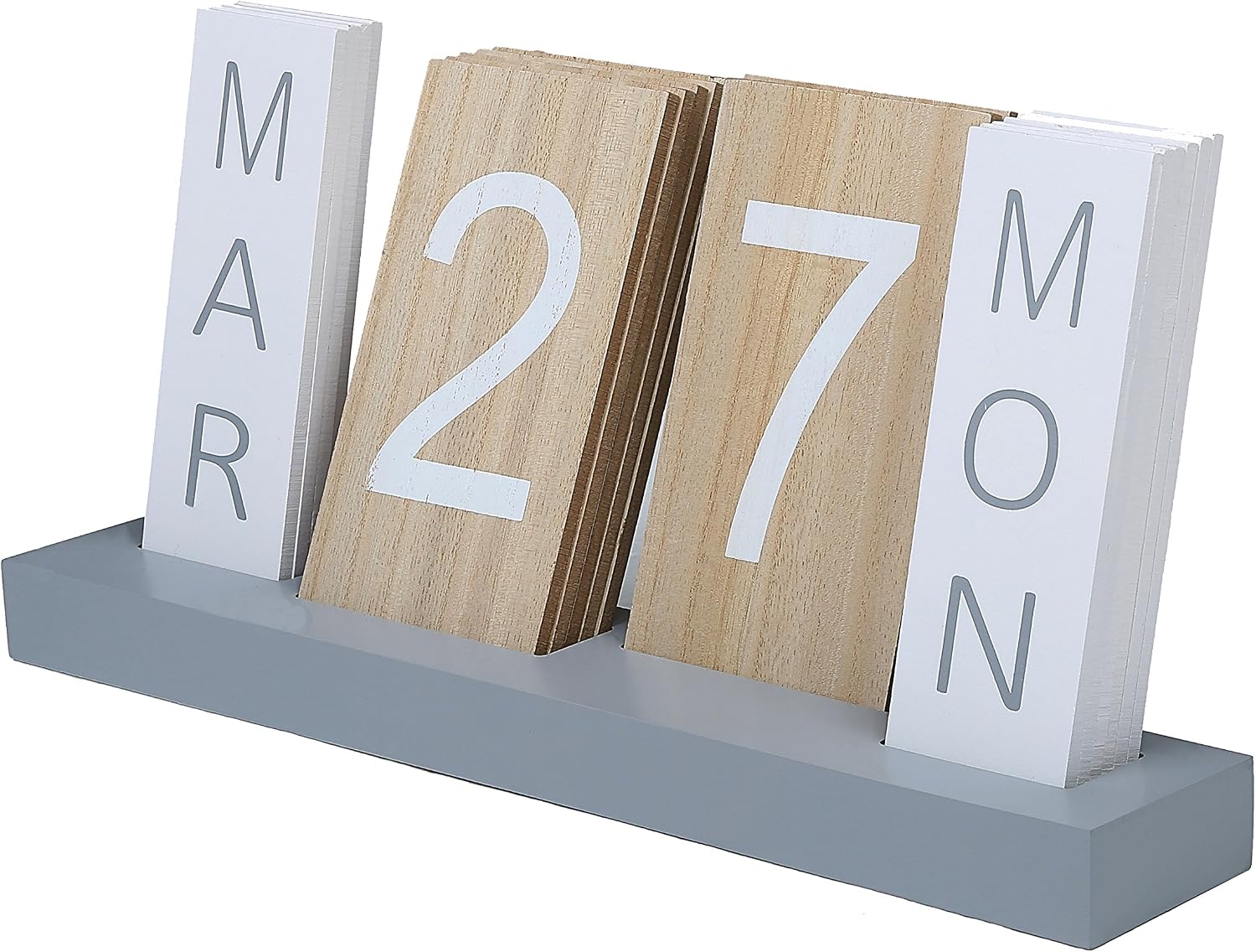 Calendrier Perpétuel En Bois - Blocs Date Et Mois, 9,5x4,5x5,5 Cm, Décoration Bureau, Design Vintage - 5