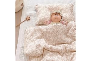 BuLuTu Cotton Muslin Blanket for Toddler Girls Boys Rabbit Pattern Baby Quilted Blanket Lightweight Soft Toddler Comforter Quilt for All Seasons, Forest Pattern, 47"x59", No Pillow