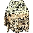 Barber Capes for Men, Hair Cutting Cape with Metal Snap Closure, 100% Polyester Salon Cape, Waterproof & Light Weight & Machine Washable- 63”× 56”, Retro Style